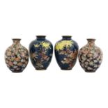 A collection of four Japanese cloisonné vases,
