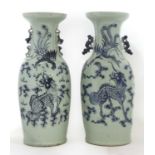 Two Chinese blue and white vases,