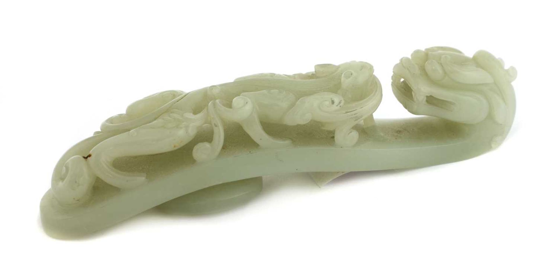 A Chinese jade belt hook, - Image 2 of 2