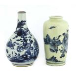 Two Chinese blue and white vases,