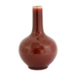 A Chinese red-glazed vase,