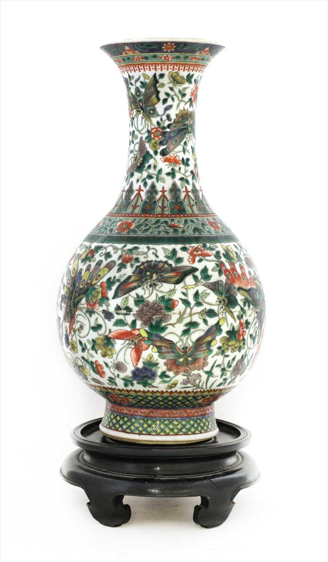 A Chinese famille verte vase, - Image 3 of 3