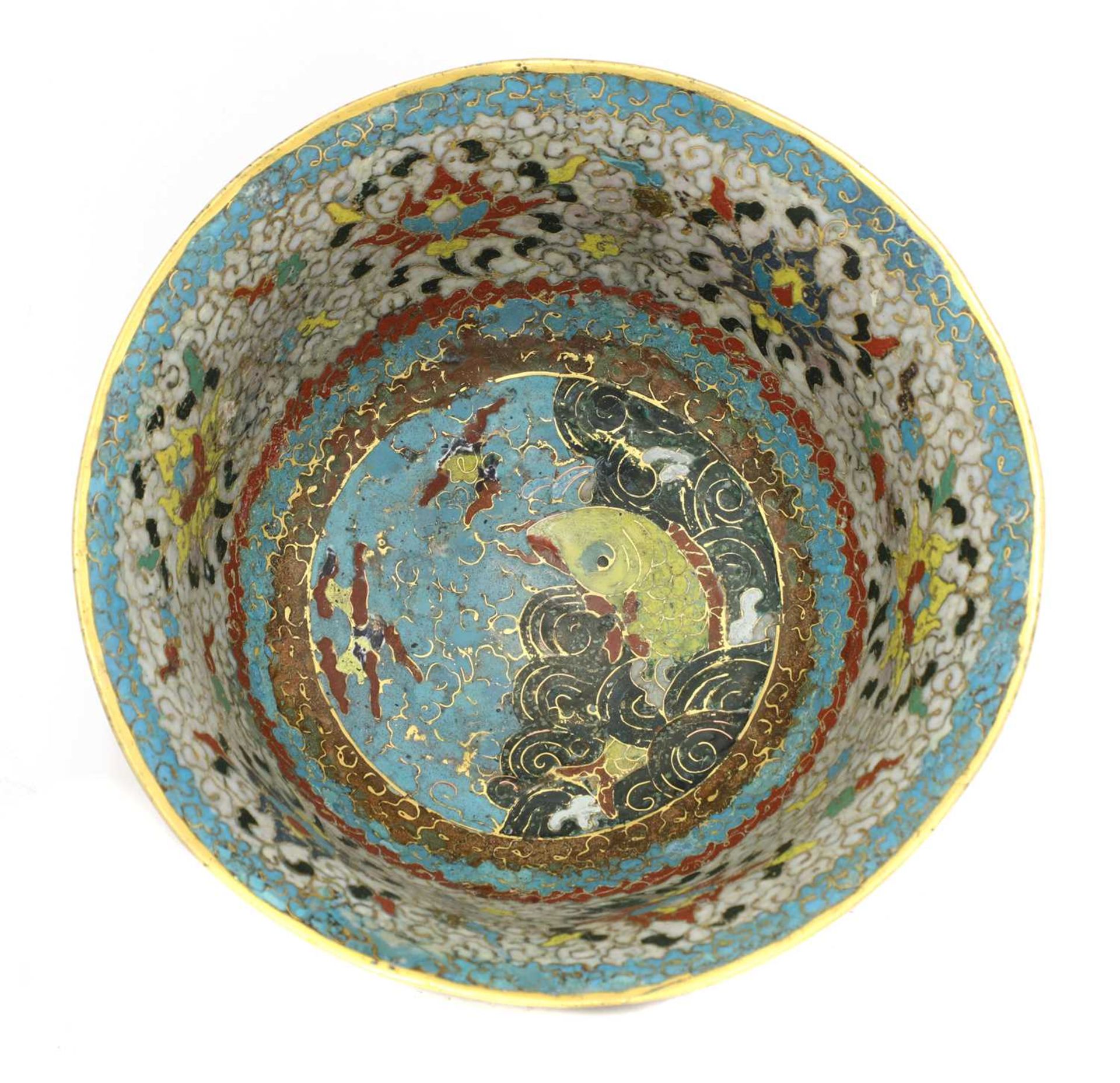 A Chinese cloisonné bowl, - Image 4 of 5