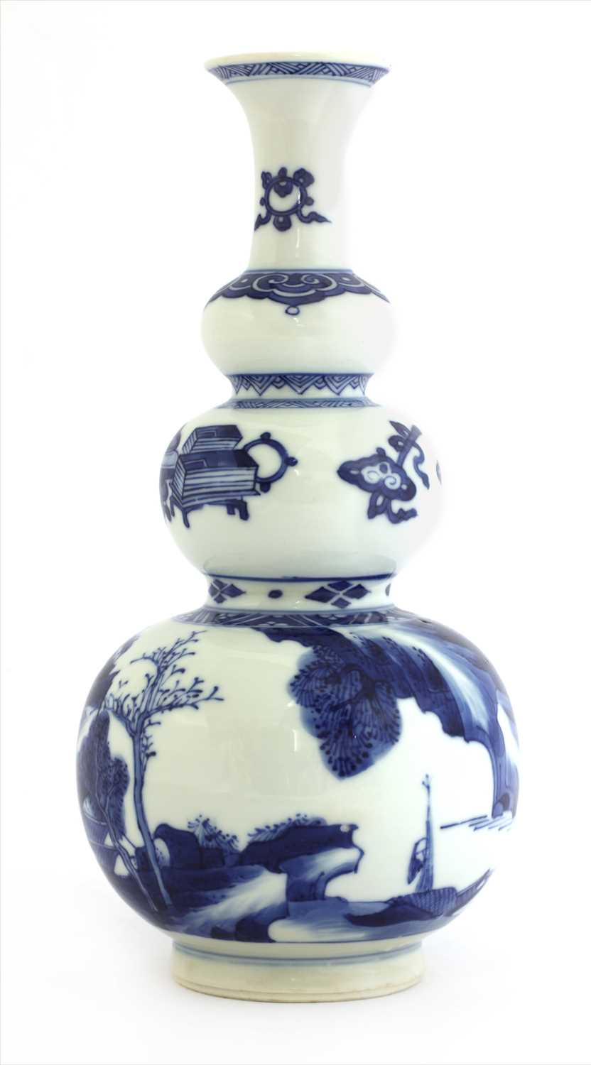 A Chinese blue and white triple gourd vase, - Image 2 of 2