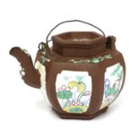 A large Chinese Yixing zisha teapot,