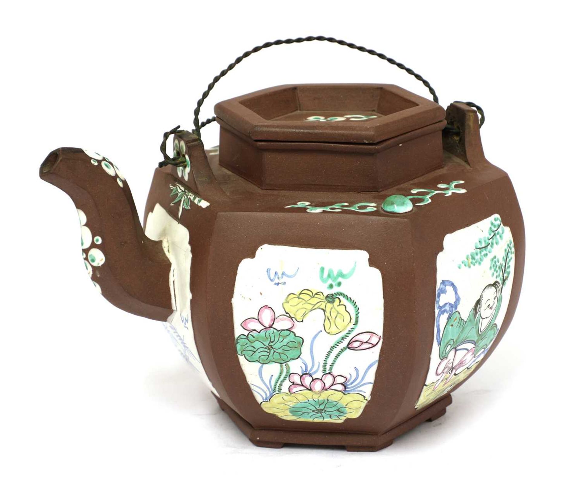 A large Chinese Yixing zisha teapot,