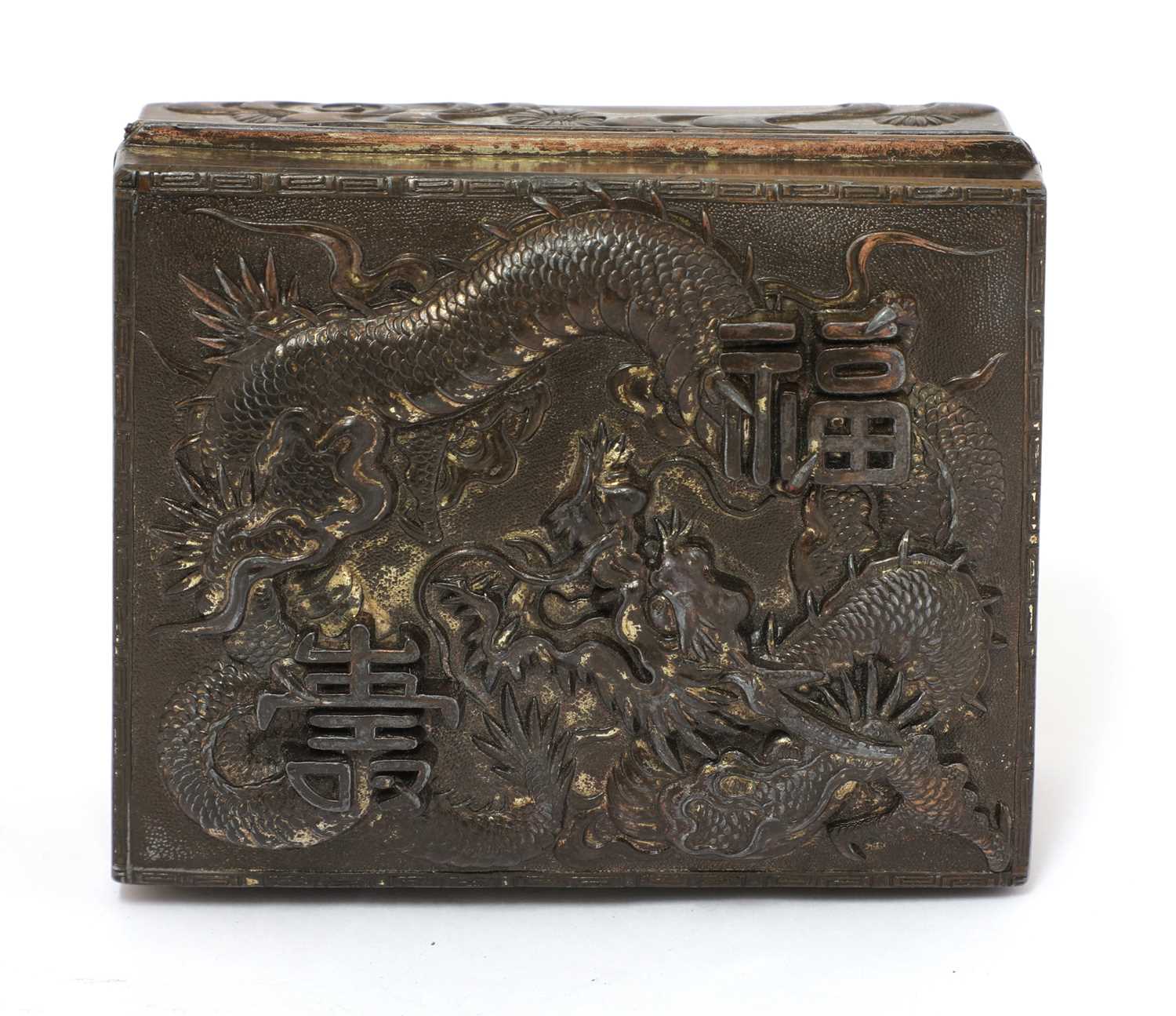 A Japanese white metal cigarette box, - Image 3 of 5
