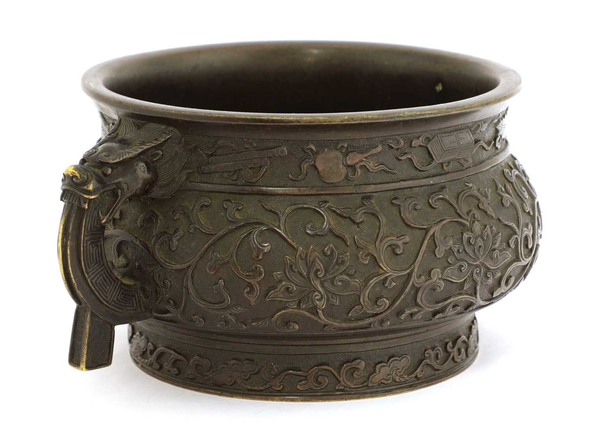 A Chinese bronze incense burner, - Image 2 of 3