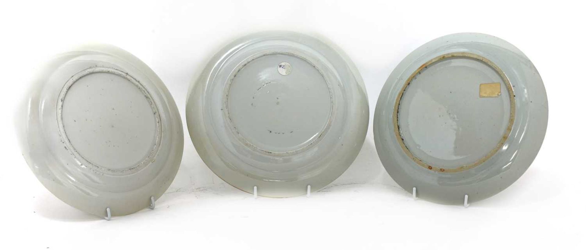 Three Chinese famille rose plates, - Image 2 of 2