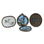 A collection of four Japanese cloisonné dishes,