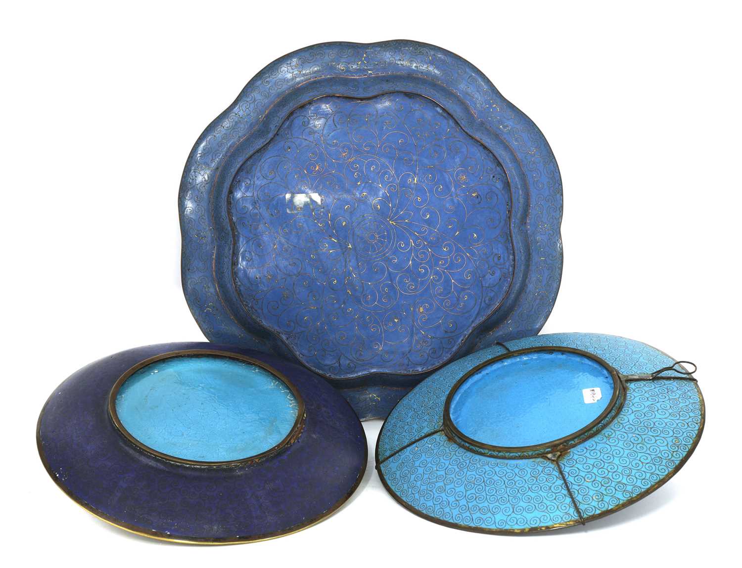 A collection of three Japanese cloisonné dishes, - Image 2 of 3