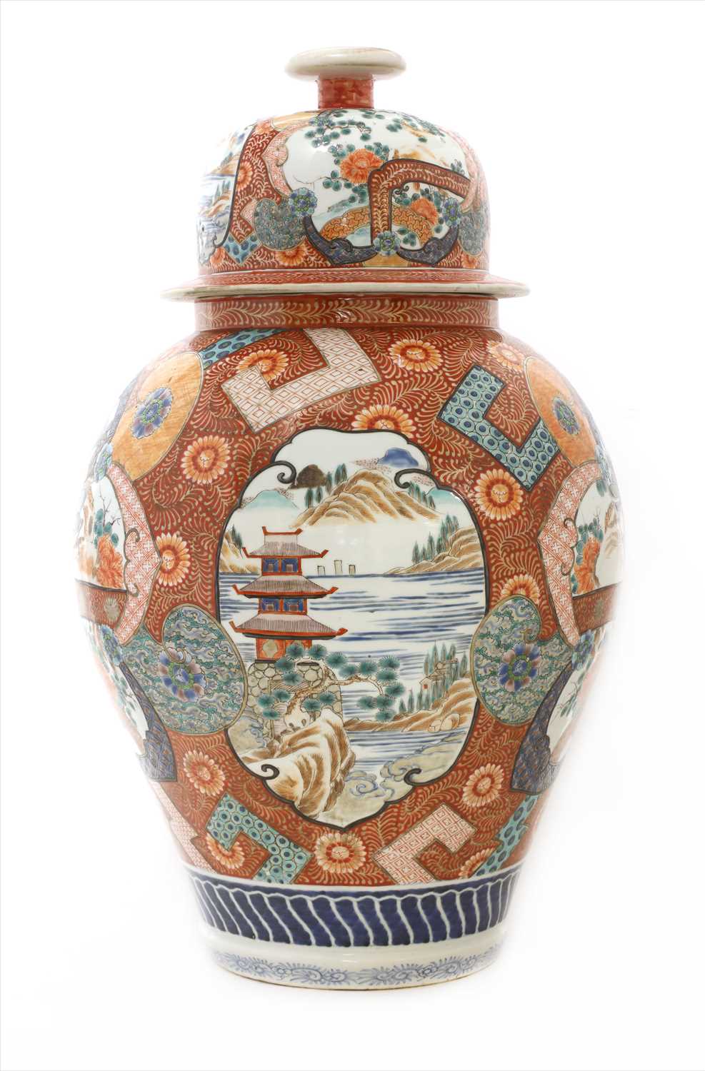 A Japanese Kutani jar and cover, - Image 2 of 3