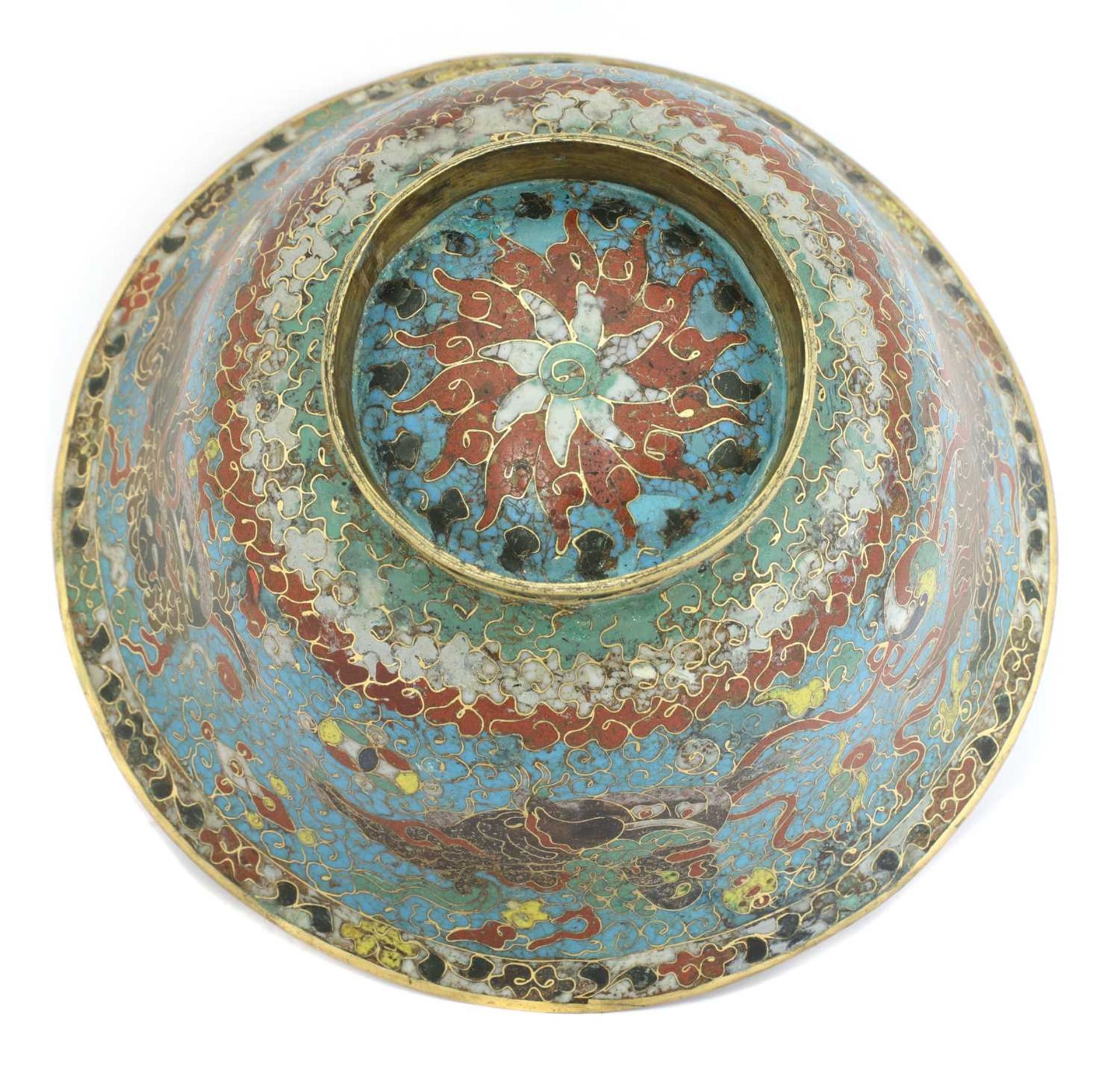 A Chinese cloisonné bowl, - Image 5 of 5