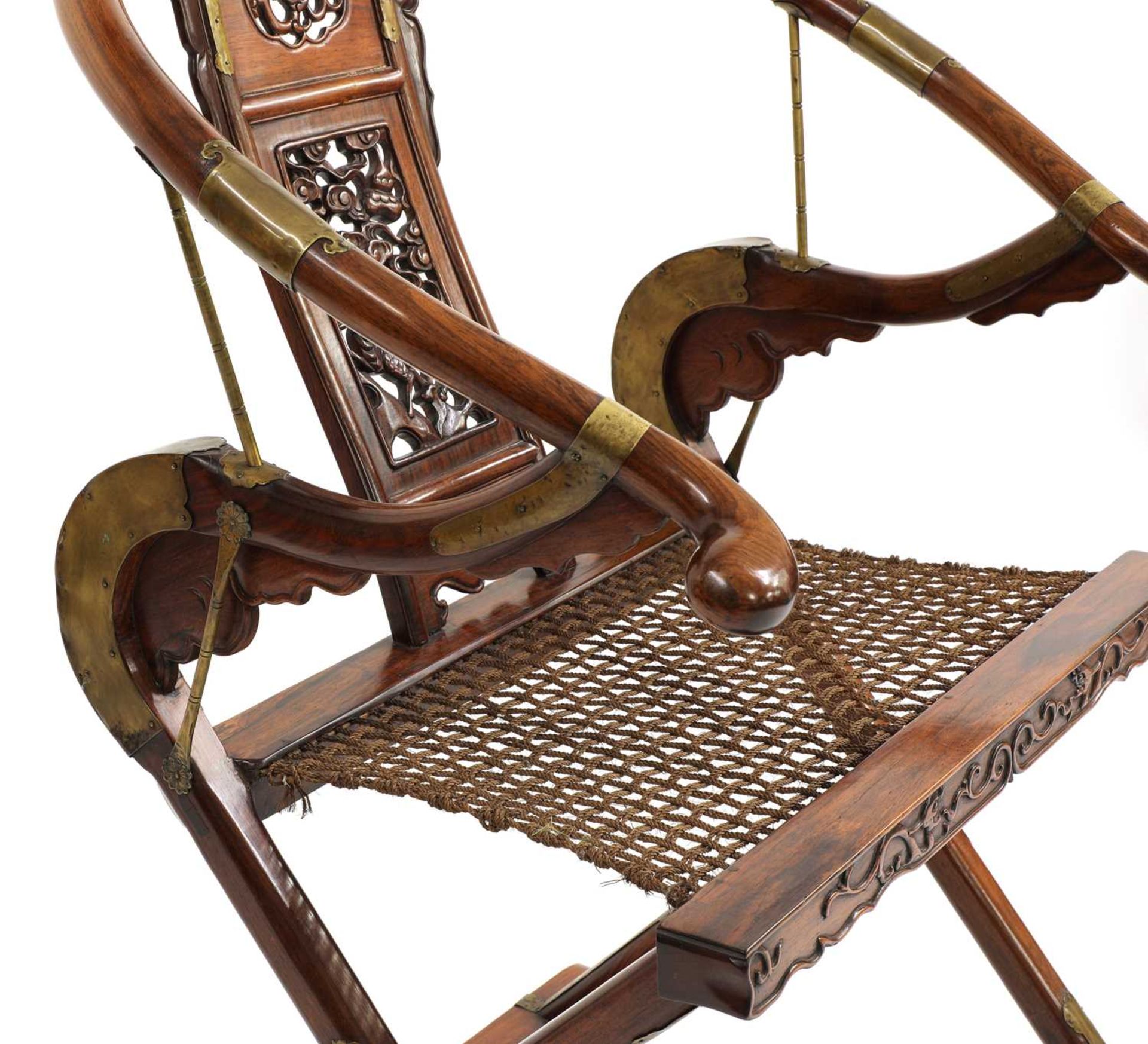 A Chinese huali folding chair, - Image 3 of 4