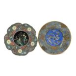 Two Japanese cloisonné dishes,
