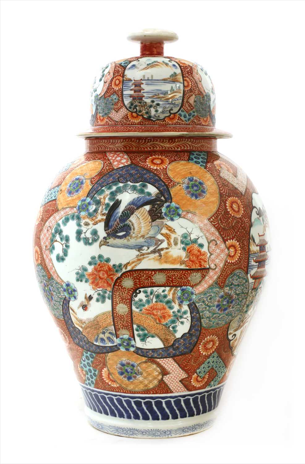 A Japanese Kutani jar and cover, - Image 3 of 3