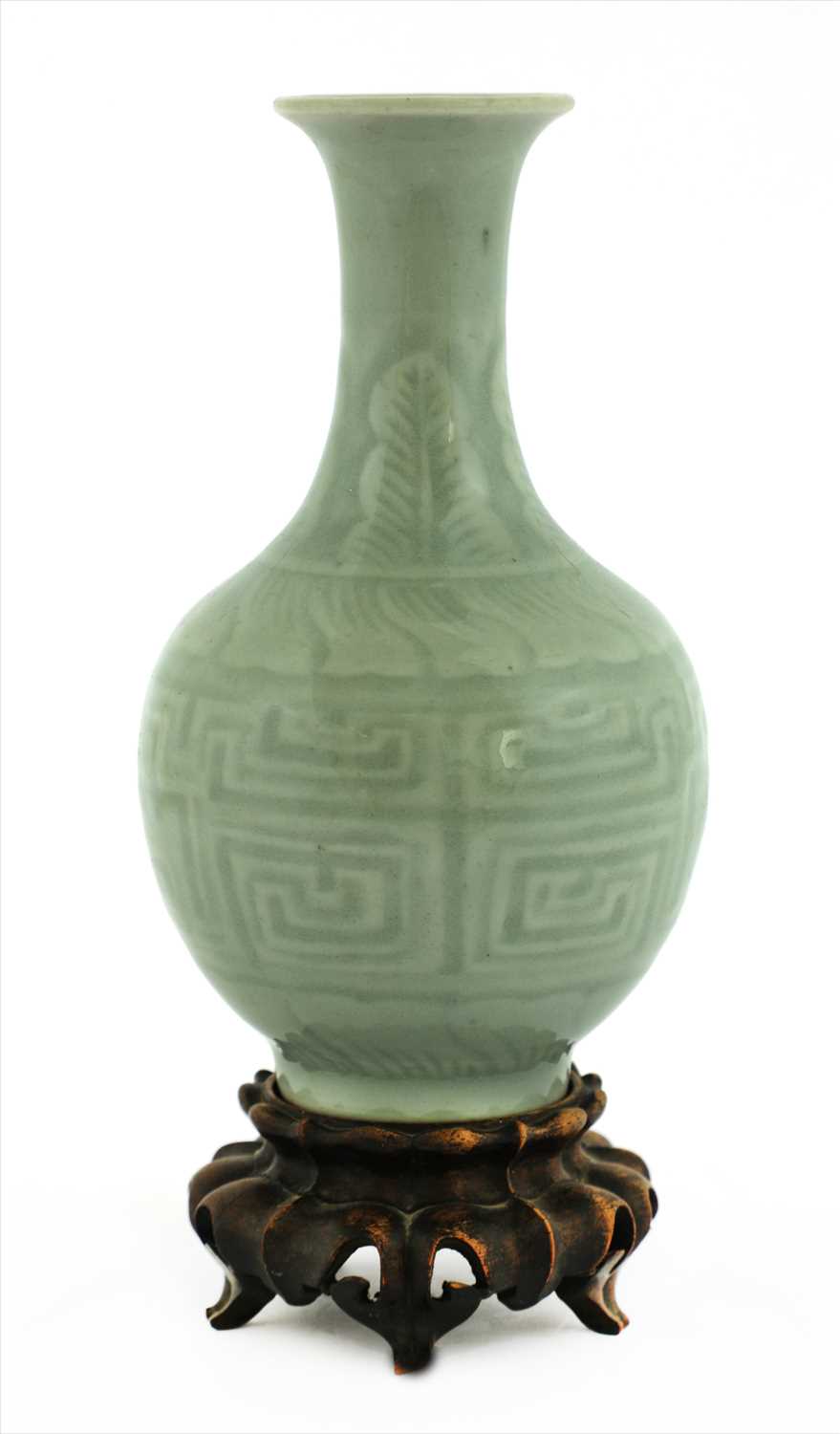 A Chinese celadon vase, - Image 2 of 2