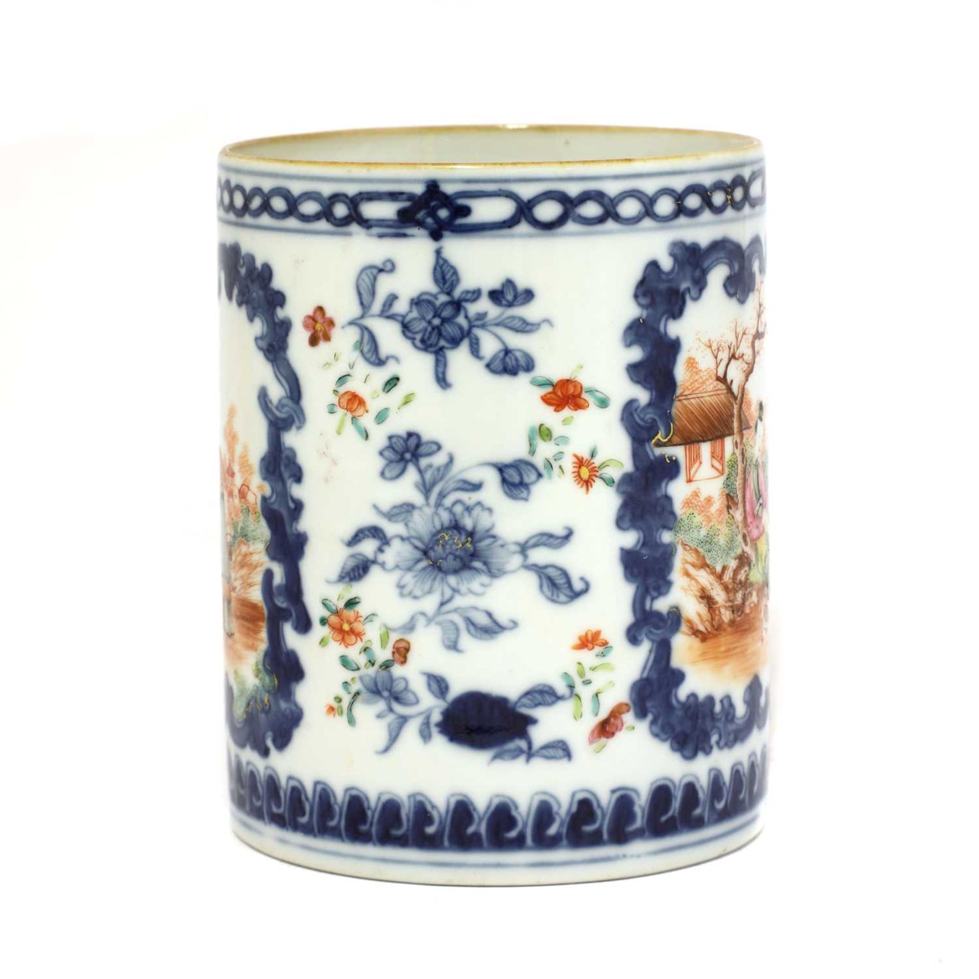 A Chinese famille rose mug, - Image 2 of 3