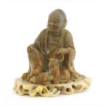 A Chinese soapstone carving,