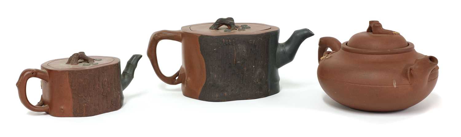 A collection of three Yixing Zisha teapots, - Image 2 of 5