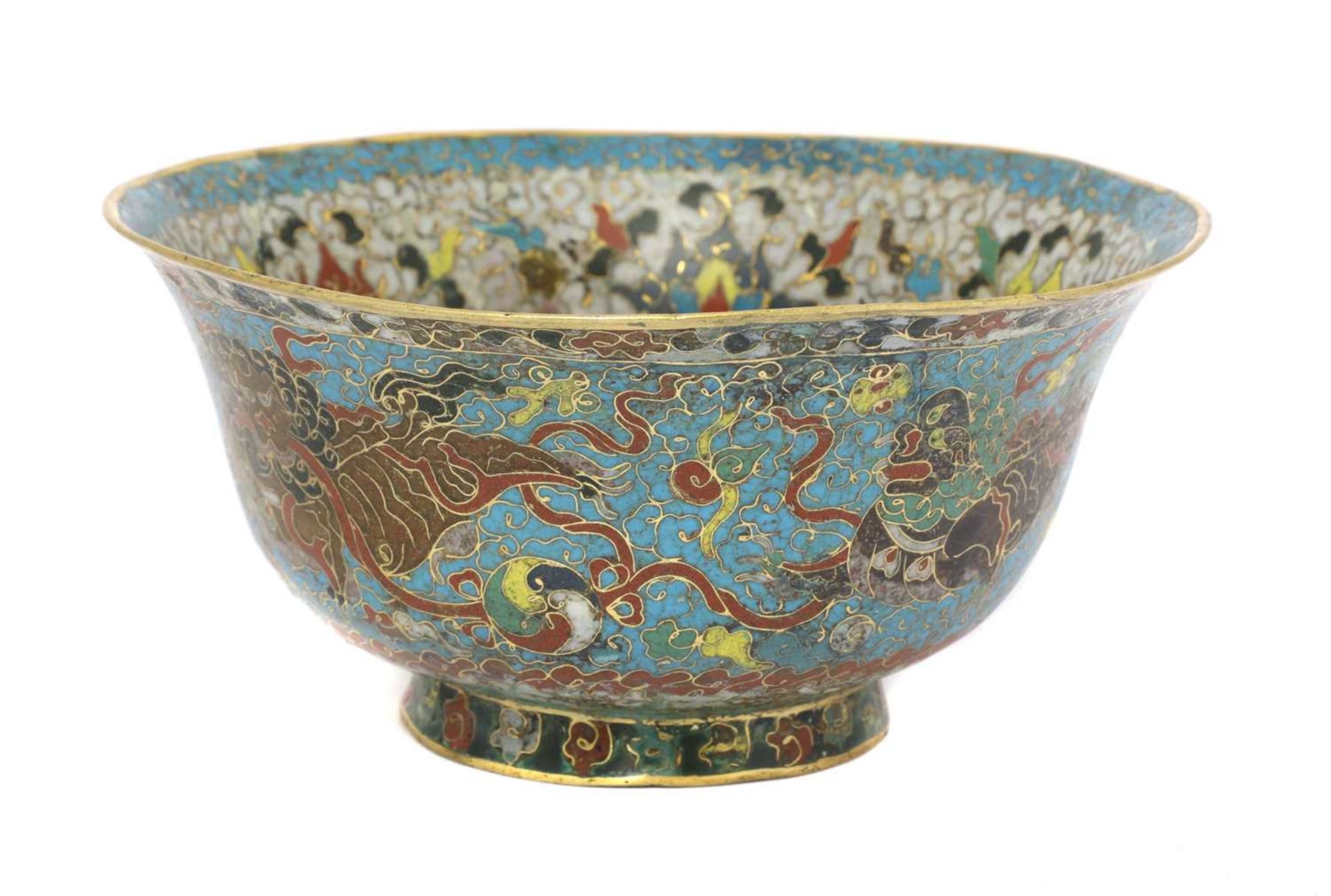 A Chinese cloisonné bowl, - Image 2 of 5