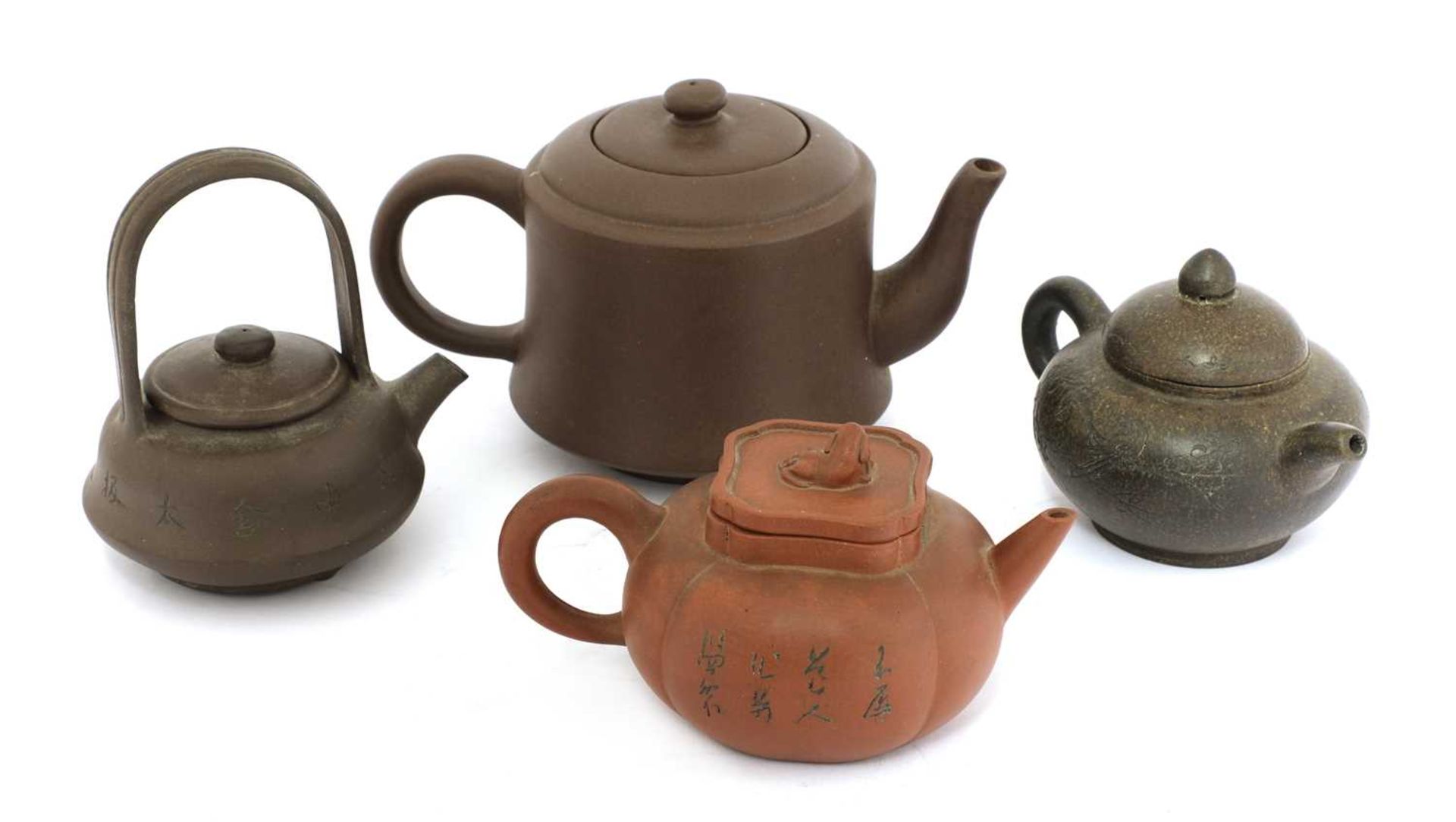 A collection of four Chinese Yixing zisha teapots, - Image 2 of 4