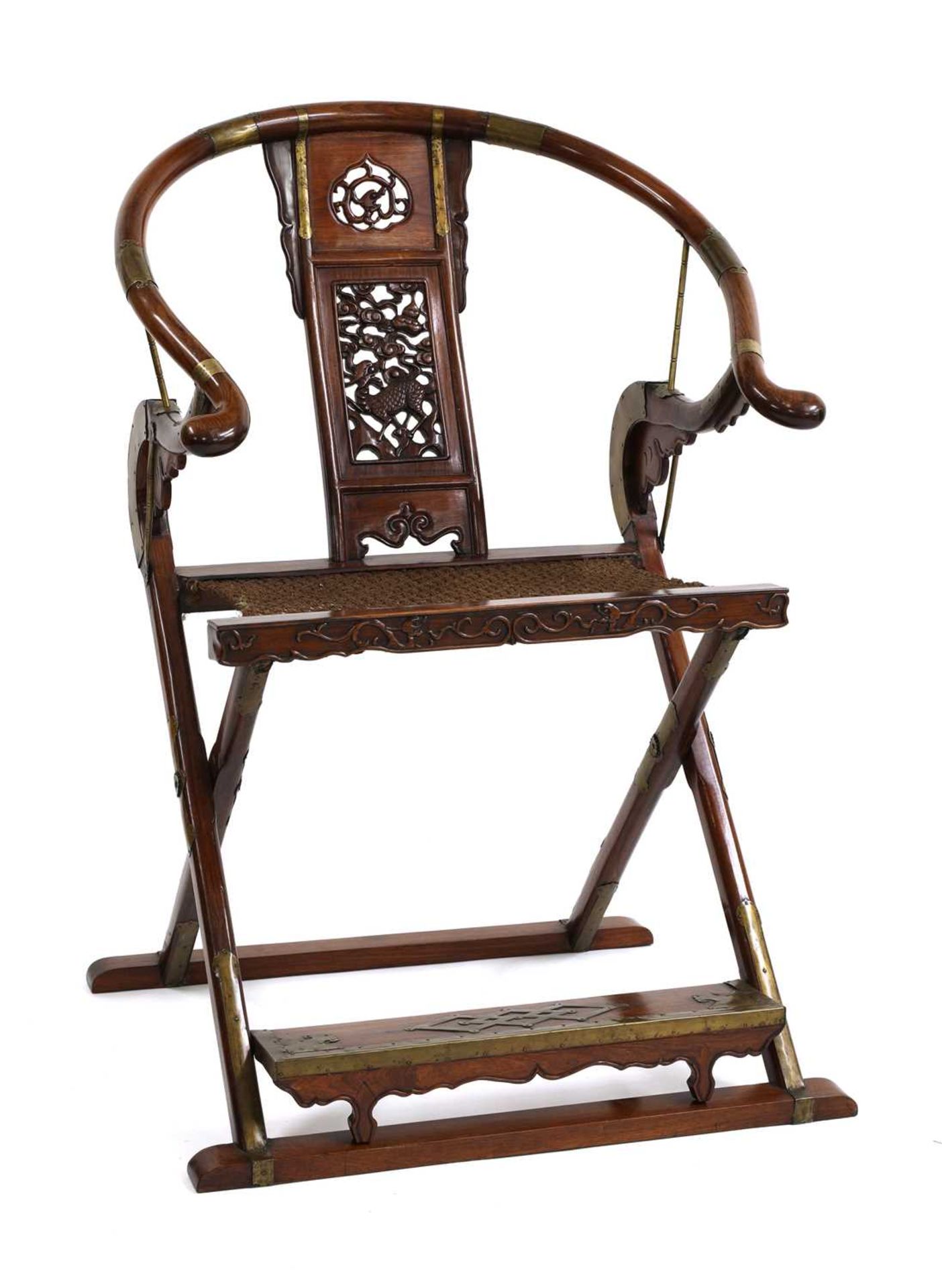 A Chinese huali folding chair,