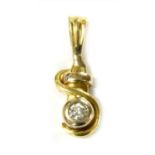 A gold diamond pendant,