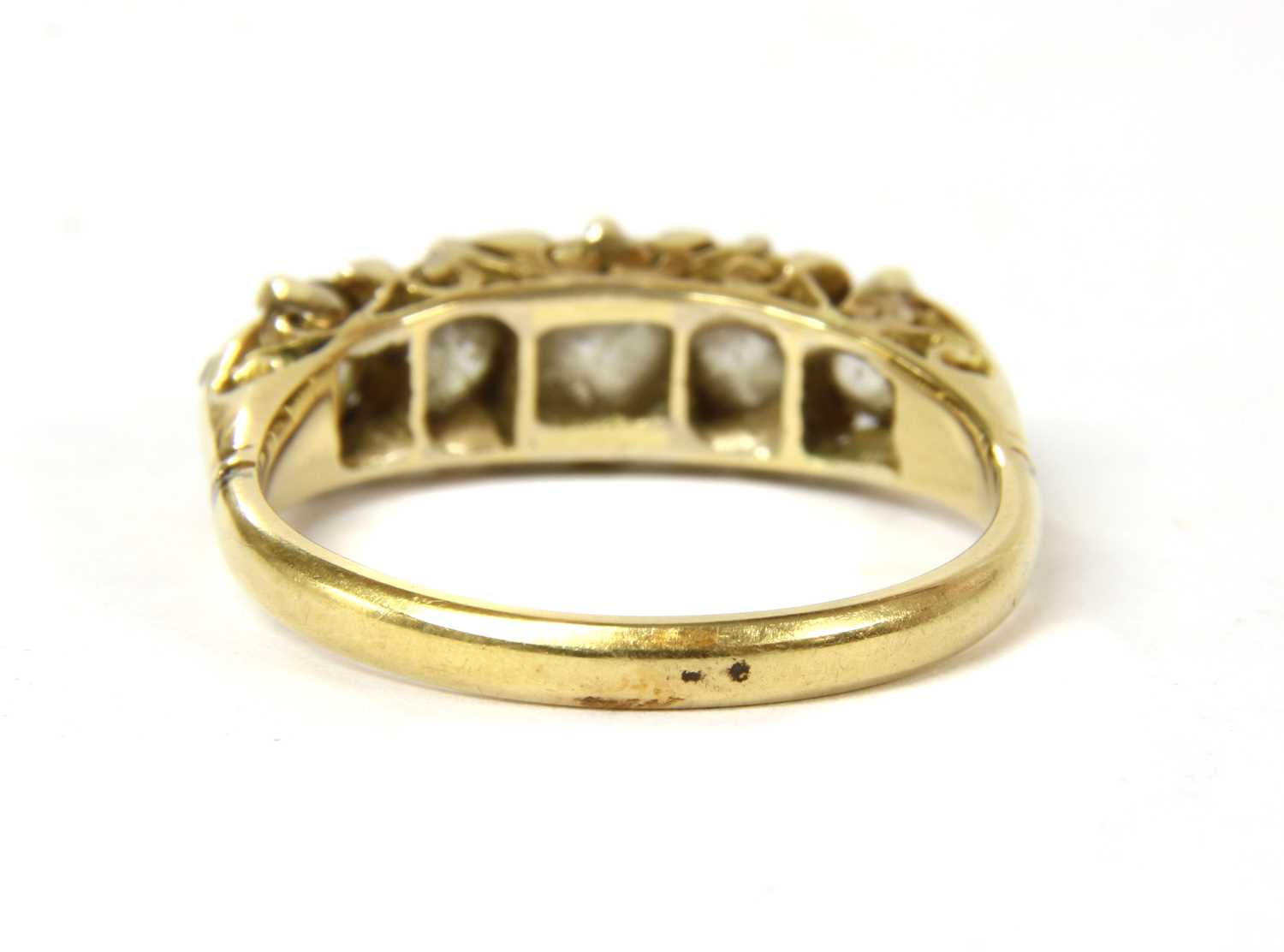 A Victorian five stone diamond carved head ring, - Image 4 of 5