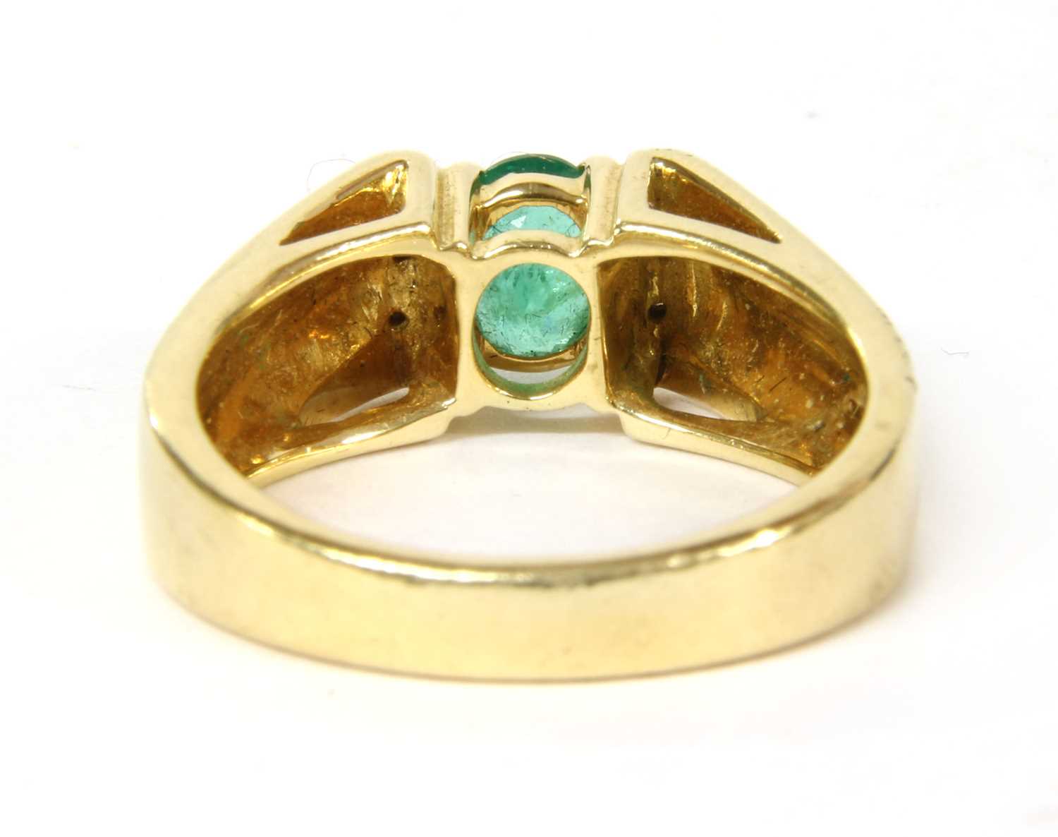 An 18ct gold emerald and diamond ring, - Image 2 of 3