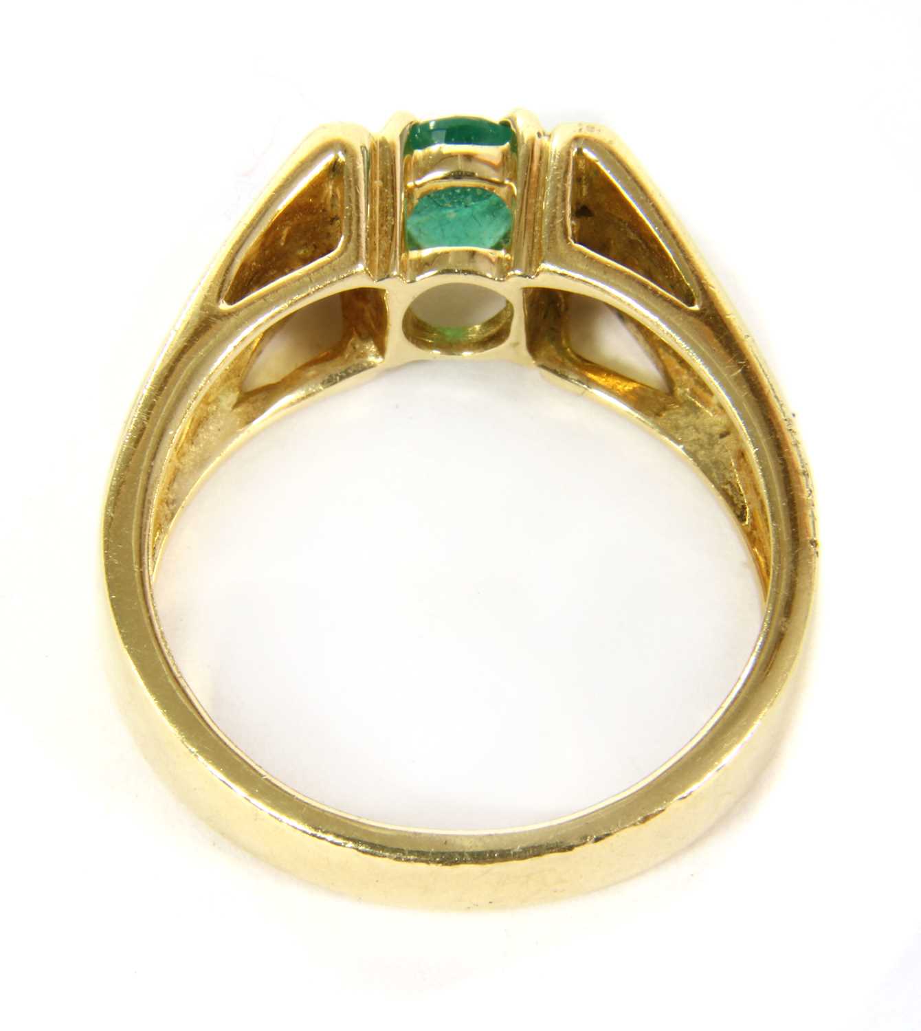 An 18ct gold emerald and diamond ring, - Image 3 of 3