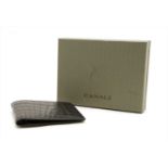 A Canali black alligator leather billfold wallet