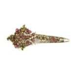 A Sri Lankan silver gilt ruby Kondakoora hairpin,