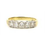 An 18ct gold five stone diamond ring,