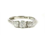 A three stone diamond ring,