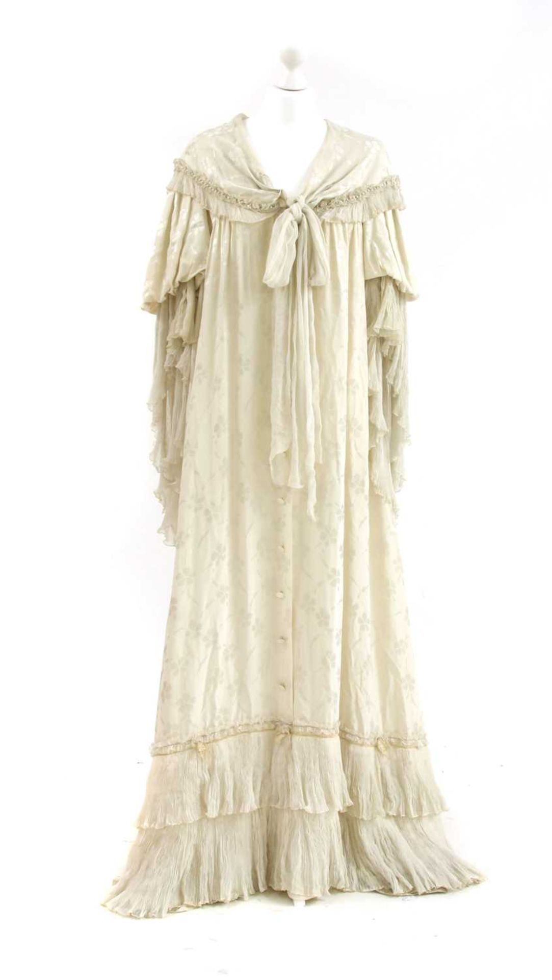 Theatre interest, a cream silk dress, worn by Dame Siân Phillips