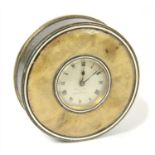A sterling silver snakeskin and enamel clock,