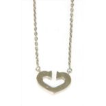 An 18ct white gold 'Heart of Cartier' necklace,