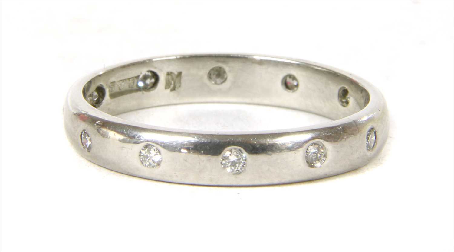 A platinum diamond wedding ring,