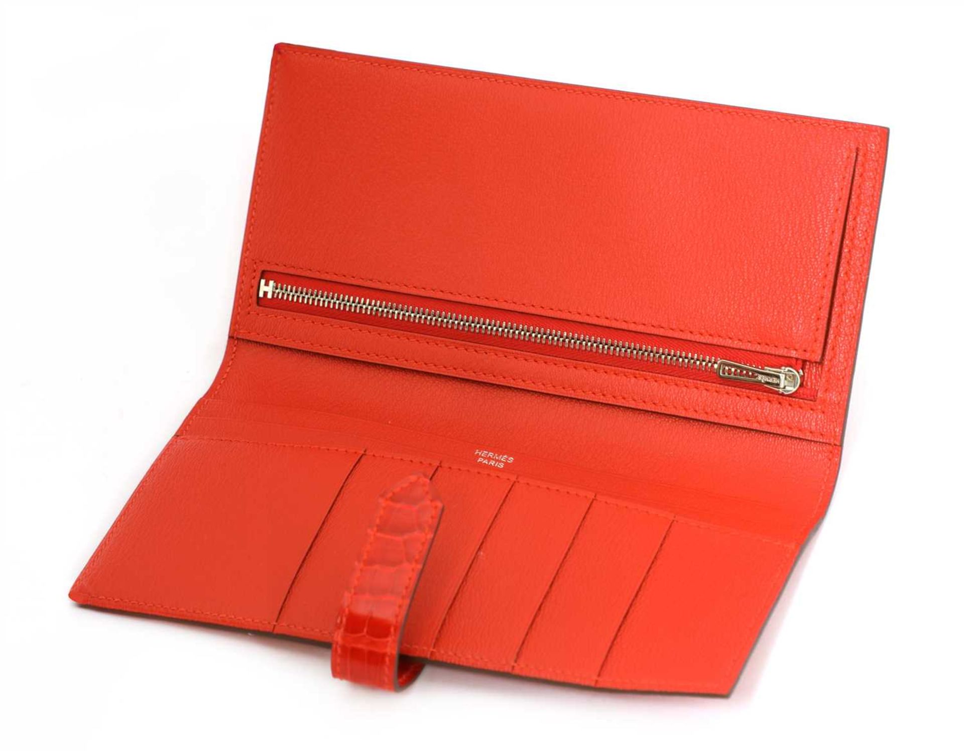 An Hermès red alligator skin wallet - Image 2 of 3