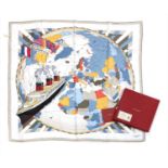 A Cartier Steamship world map scarf,