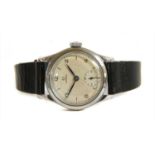 A mid-size stainless steel Omega mechanical strap watch, c.1940,