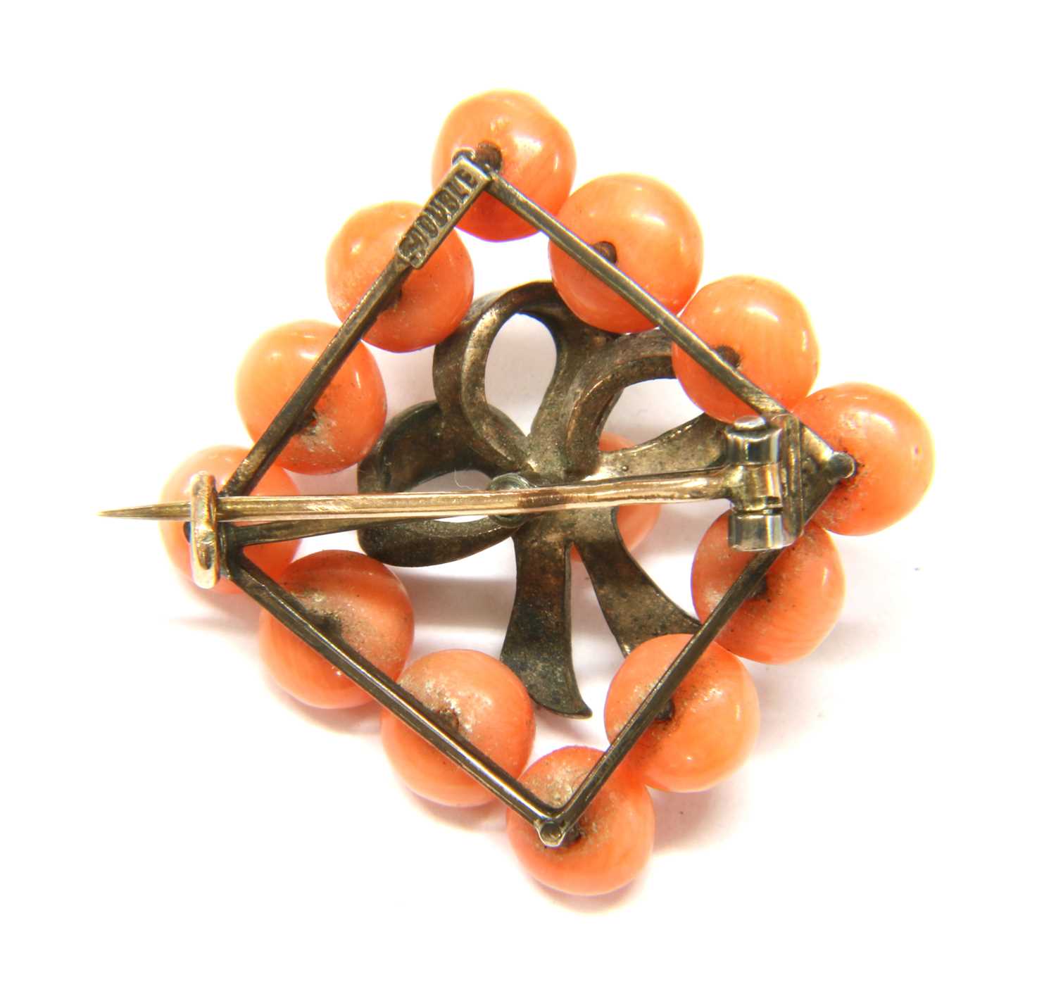 A Victorian gold and silver coral brooch, - Image 2 of 3