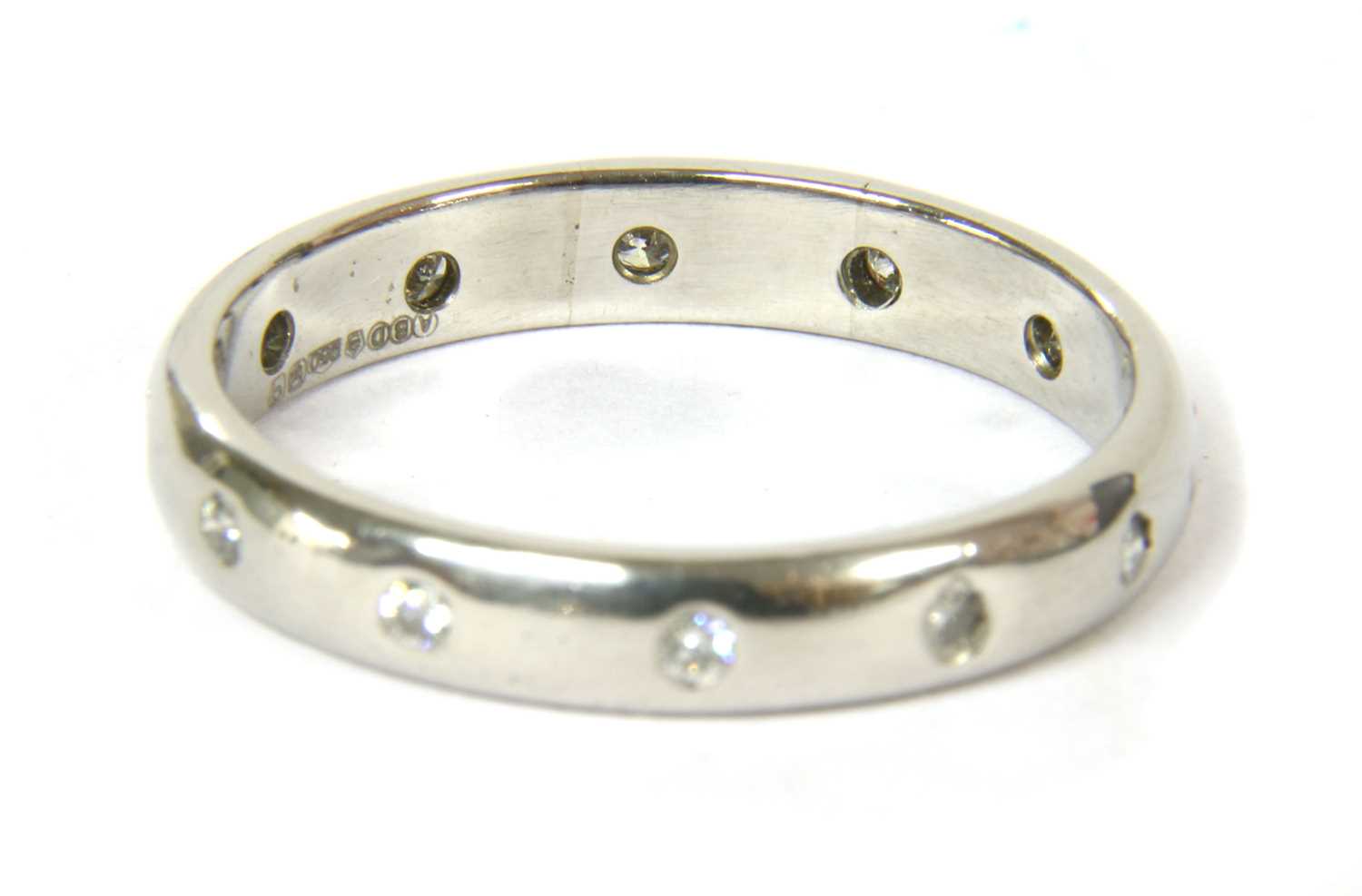 A platinum diamond wedding ring, - Image 3 of 3