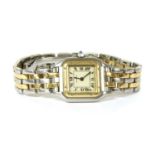 A ladies' bi-colour Cartier Panthère quartz bracelet watch,