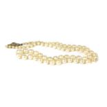 A single row graduated cultured pearl necklace