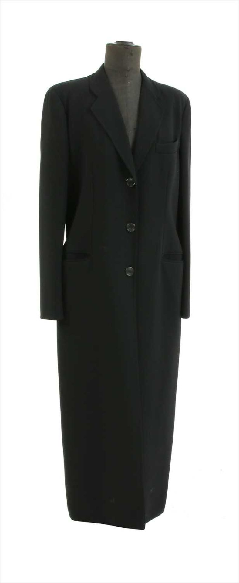 A Giorgio Armani black lightweight wool coat