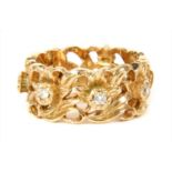 A 14ct gold diamond ring,