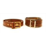 A gentleman's brown leather belt