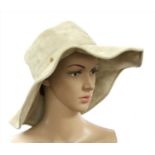 A Loco Piana beige suede wide brimmed hat